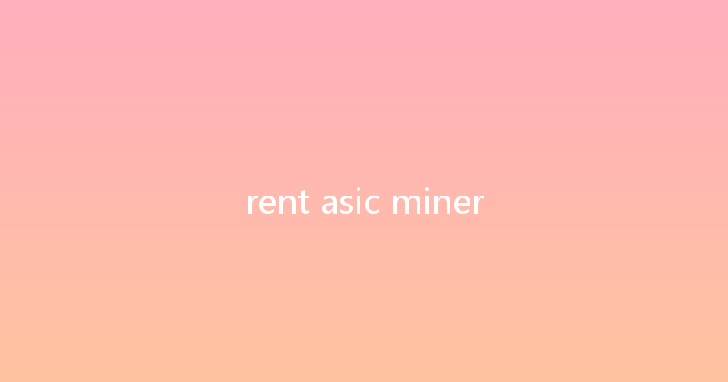 rent asic miner 